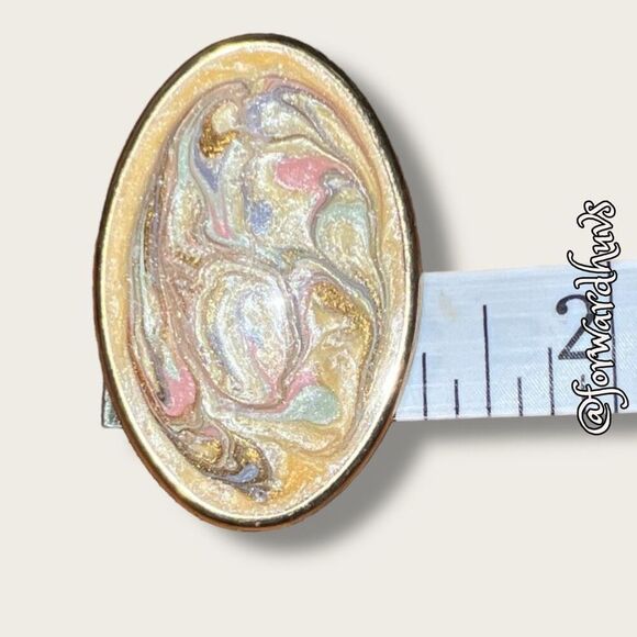 Bundle Sale 3 for $15 | Vintage Oval Enamel Swirl Earrings - Picture 5 of 9